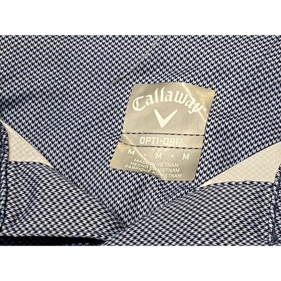 Callaway Opti Dri Men's Medium Polo Short Sleeve Button Blue Golf Shirt M - Picture 2 of 2